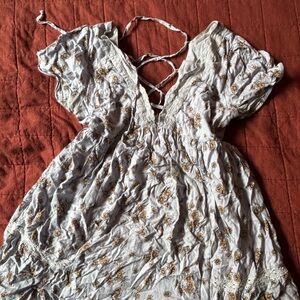 Urban Outfitters Cream and Brown Mini Dress